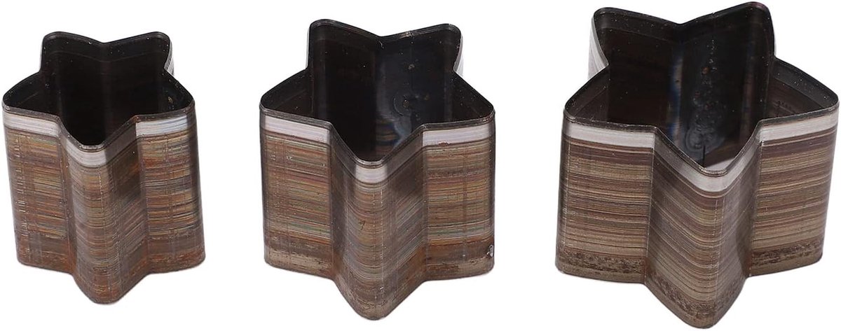 Stansset 3-Delig, 5-Puntige Stervorm Holpijpen van Gelegeerd Staal, Leren Ponsgereedschap Set met Opbergdoos voor Riemen en Lederwaren