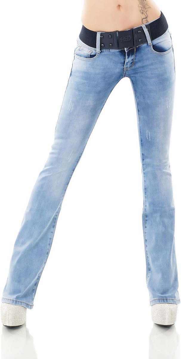 Jeans broek slagbroek denim stretch riem XS-XL