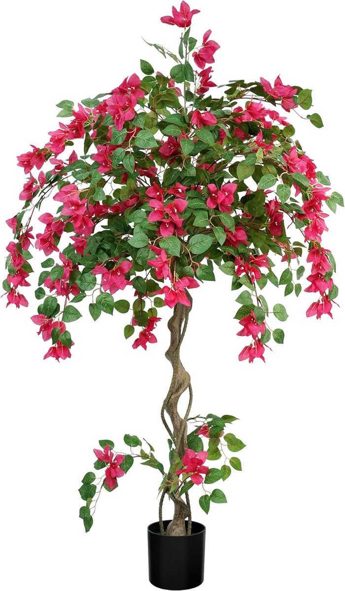 Kunstboom Bougainvillea met Bloemen Grote Kunstplant 160cm | 13 Takken, UV-bestendig, Kunstboom voor binnen en buiten, Woondecoratie voor Woonkamer Slaapkamer Hal Balkon Tuin Feest