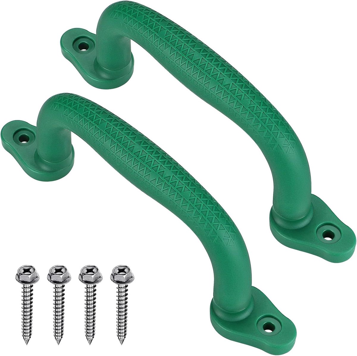 2 stuks klimhandgrepen, 18 cm antislip solide speeltuin handgrepen plastic klimframe grijper voor schommel set/speelset/speelhuis/speelpark/indoor outdoor apenbars/boomhut/stapelbed, groen