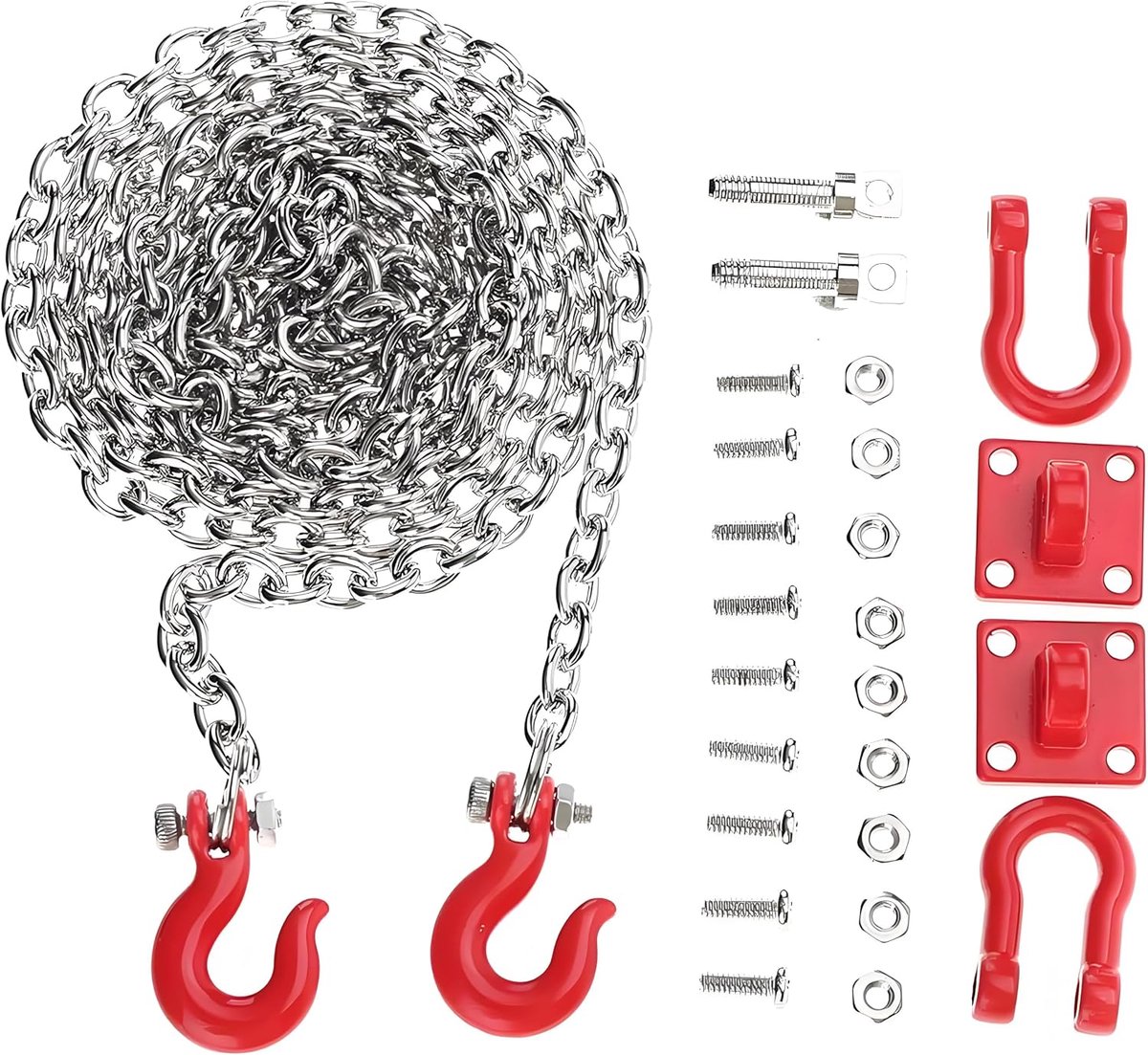 Hook Trailer Chain Set voor RC Klimauto, U-vormige Haak en Ketting Onderdelen voor Crawler Upgrade