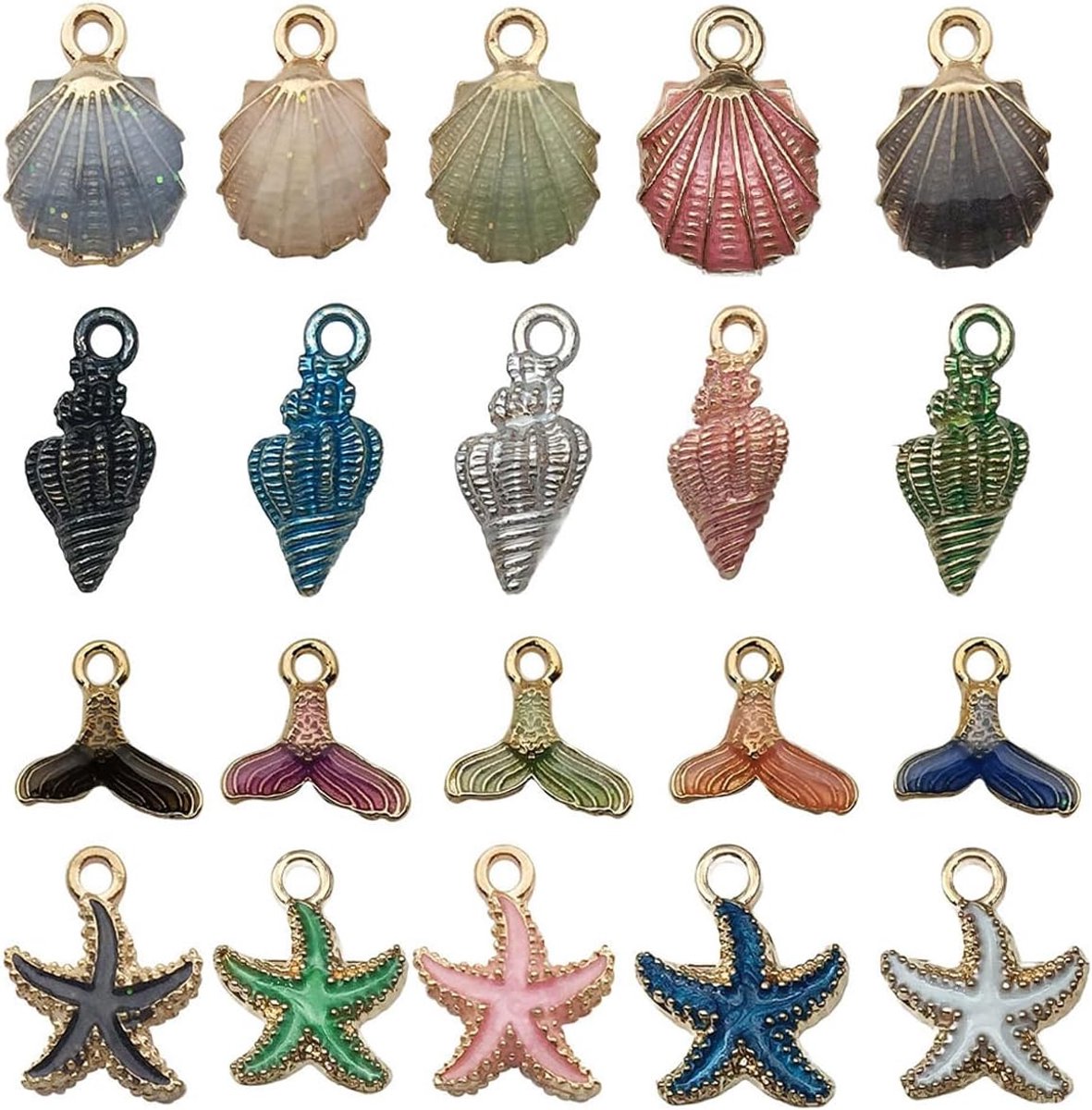 20 x armbandhangers, oceaanzee-cover met schelpvorm, betrouwbare sieraden, bedelkralen, ideaal voor doe-het-zelf sieraden en tasdecoratie, duurzame zomeraccessoires en cadeau-ideeën