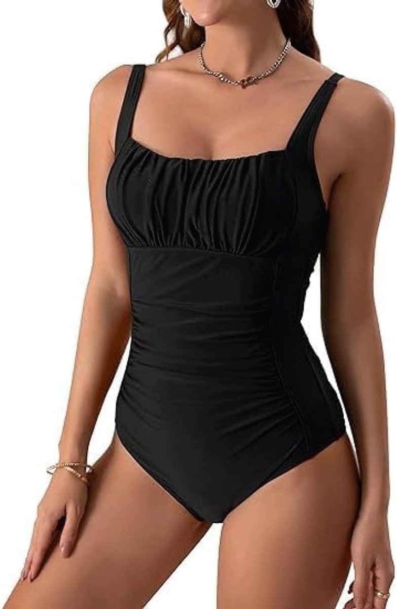 Badpak Sexy dames bikini-badpak uit één stuk in effen kleur. Badpak bedekt de buik en ziet er slank uit. Hot Spring-badpak
