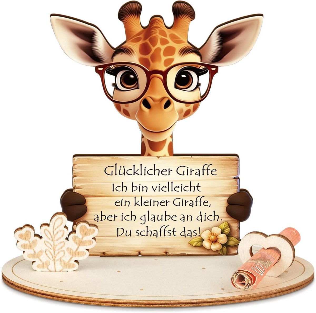 Giraf, originele giraffe houten geldcadeau, creatief geldcadeau, hout, moedermaker, cadeau, goede verbetering geldcadeau, cadeau-idee voor mannen, vrouwen