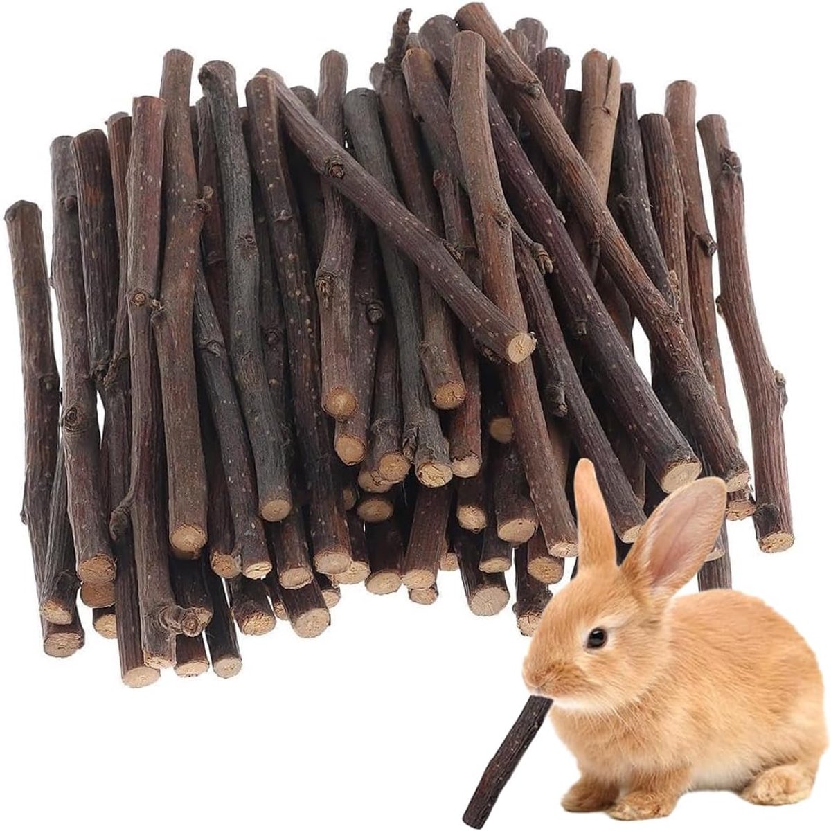 150 g natuurlijke appelhouten stokjes, appelspeelgoed, kauwstokjes, kauwspeelgoed voor konijnen, hamsters, kauwstokjes, speelgoed