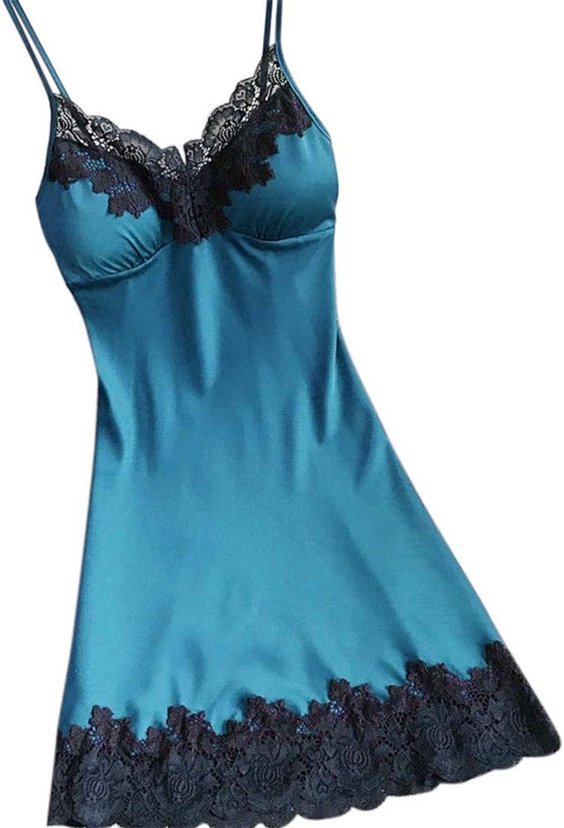 Sexy babydoll met kant, dames, lingerie, body, transparant, satijn, nachtkleding, mesh, open rug, babydoll, pyjama, chic, A34