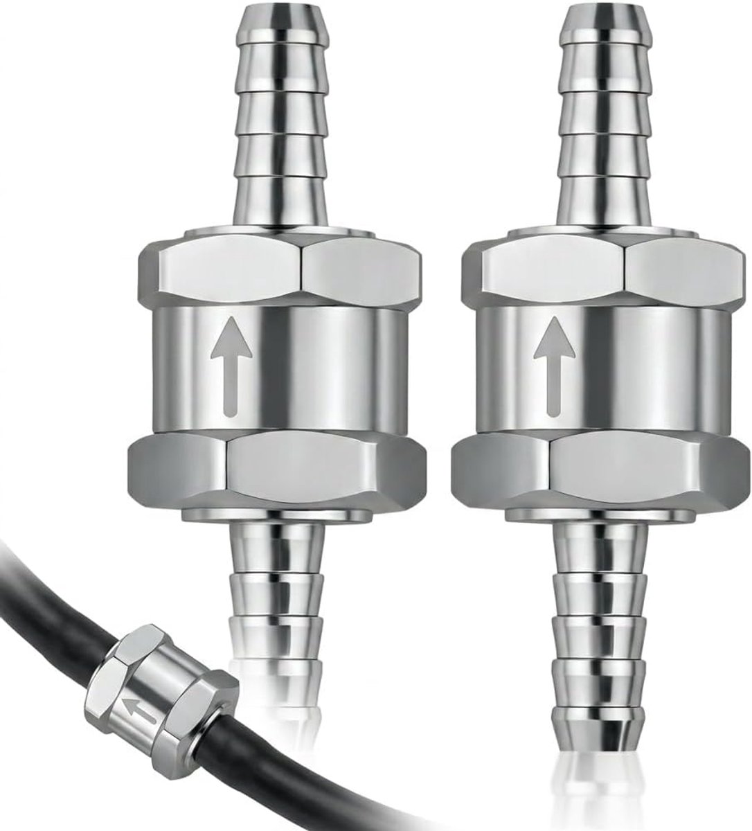 2 STKS terugslagklep 8 mm aluminium brandstofterugslagklep benzine dieselklep benzine aan uit 8 mm terugslagklep dieselcompressor waterpomp eenrichtings hydraulisch systeem