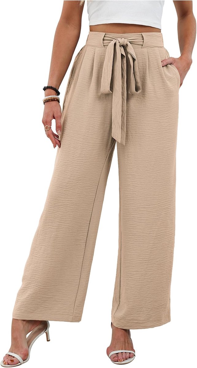 Damesbroek, zomer, wijd, casual, lang, hoge taille, elastisch, met zakken, comfortabel, vloeiend, elegant