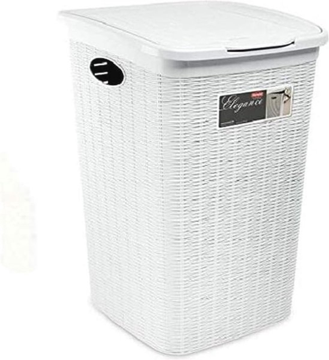 Grote Wasmand Rietlook 50 Liter Wit - Ideaal voor Badkamer en Wasruimte
