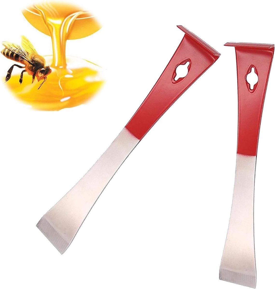 Schraper Tool Rvs Bijenkorf Tool Schraper Bijenkorf Tool Schraper Bijenkorf Tool Voor Imkers Bijenkorf Frame Bijenteelt Apparatuur Tool Voor Imker Rood Zilver 2 stuks