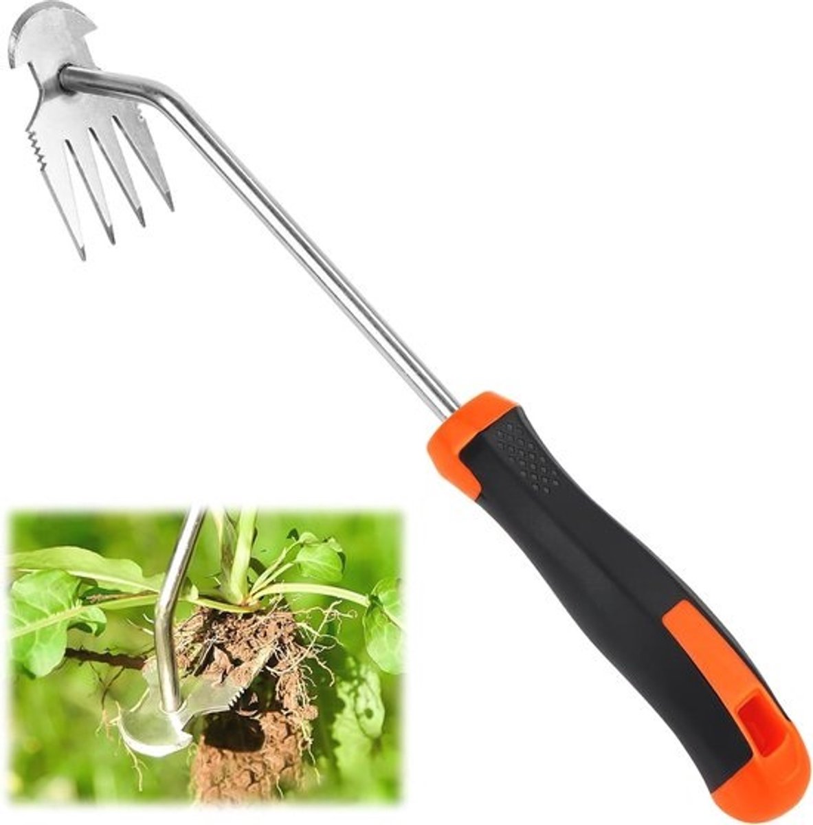 Tuinwerk onkruidsteker - Handgereedschap voor effectieve onkruidverwijdering - Met rubberen grip