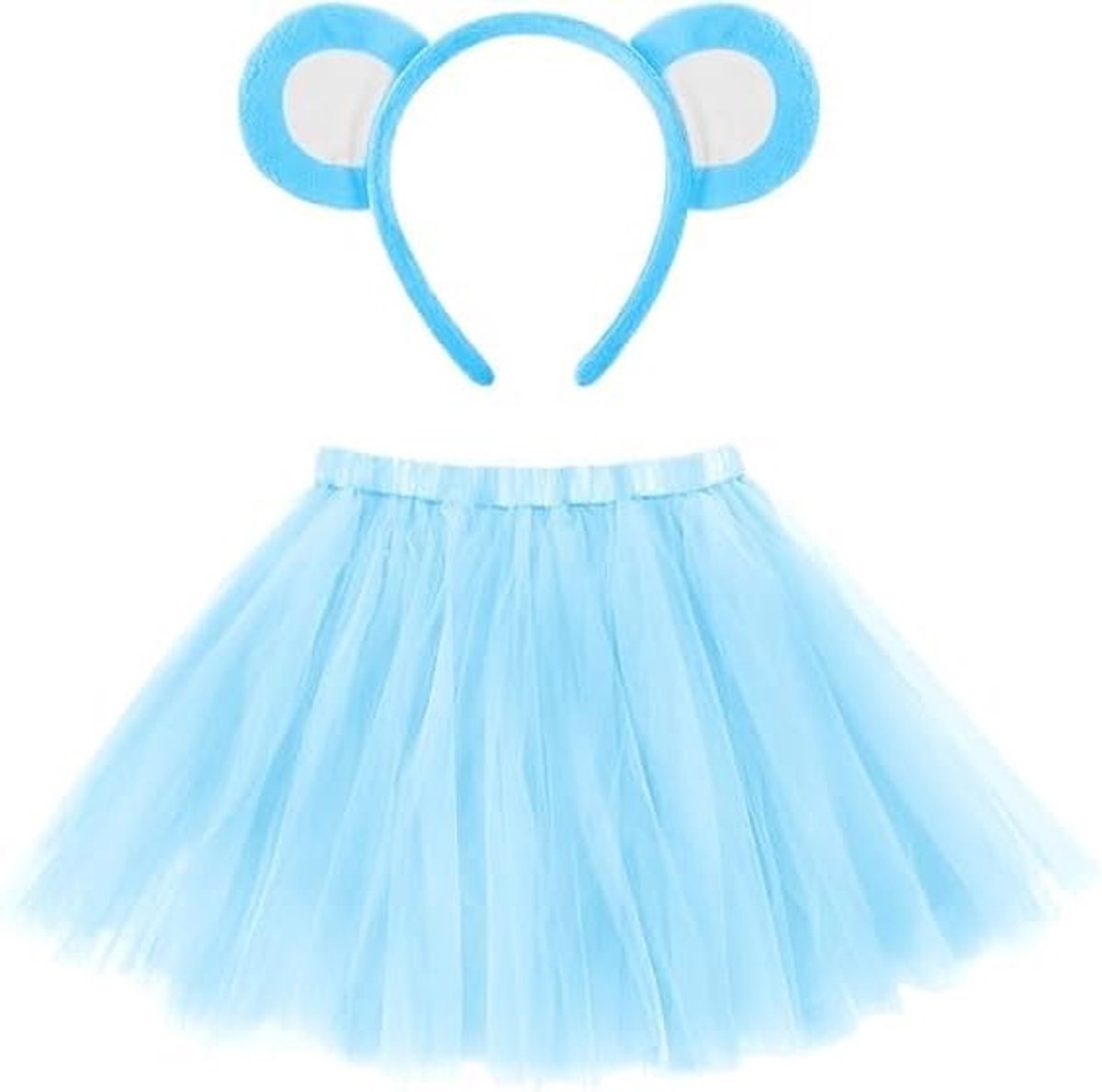 Beer, 2 stuks, tutu voor dames en haarband met berenoren, kleurrijk dierenkostuum voor dames, meisjes, Halloween, carnaval, dier, cosplay, accessoires