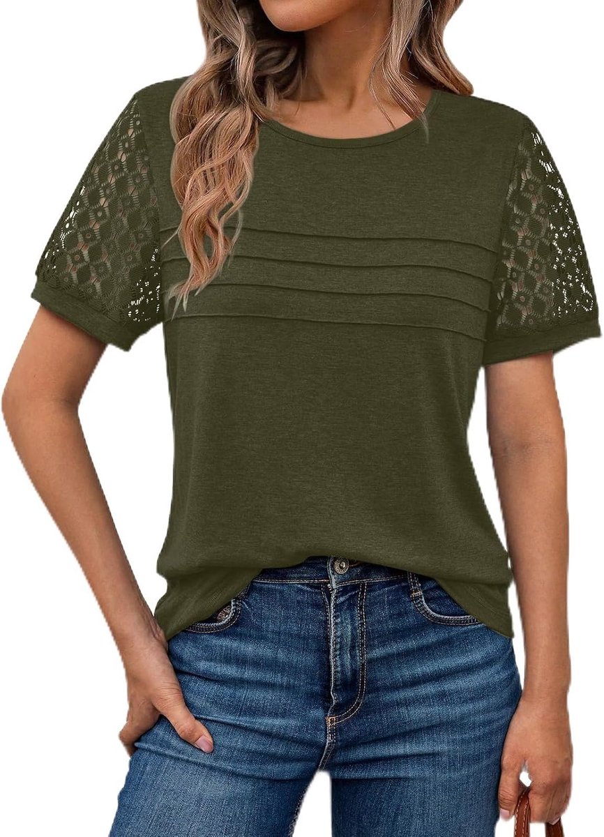 Dressy Kant Korte Mouw T-shirt Tops Zomer Business Casual T-shirt Blouse
