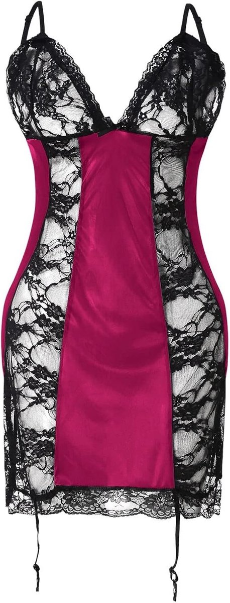 Lingerieset voor dames, kant, transparant, babydoll, verstelbare bandjes, brutalig, verleidelijk, elegant, comfortabel, sensueel, zacht, stijl A161