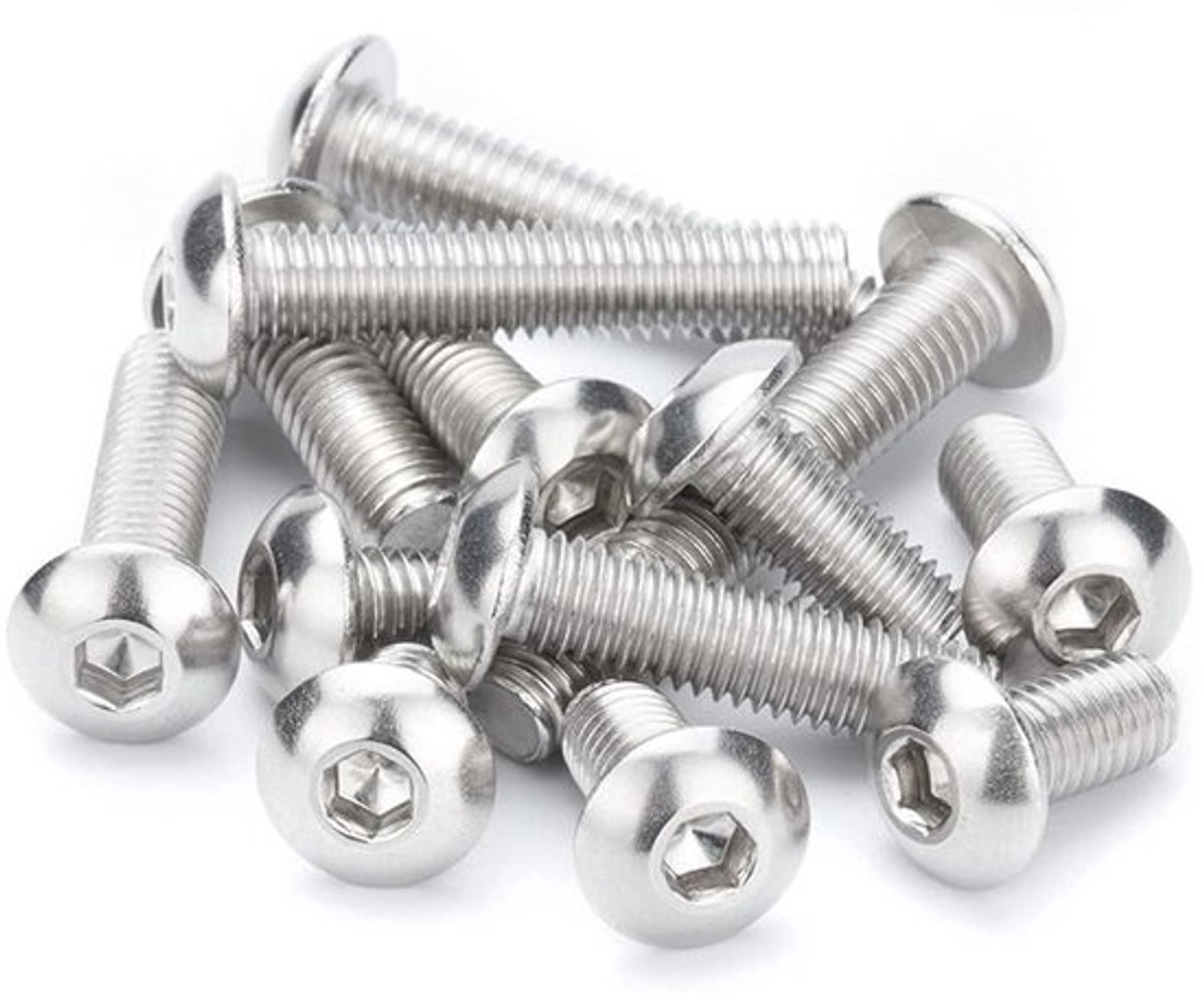 Machineschroeven met inbuskop - Ronde kop - Materiaalbevestiging - Roestvrij staal - M6 x 40 mm - 20 stuks - Zilverkleurig