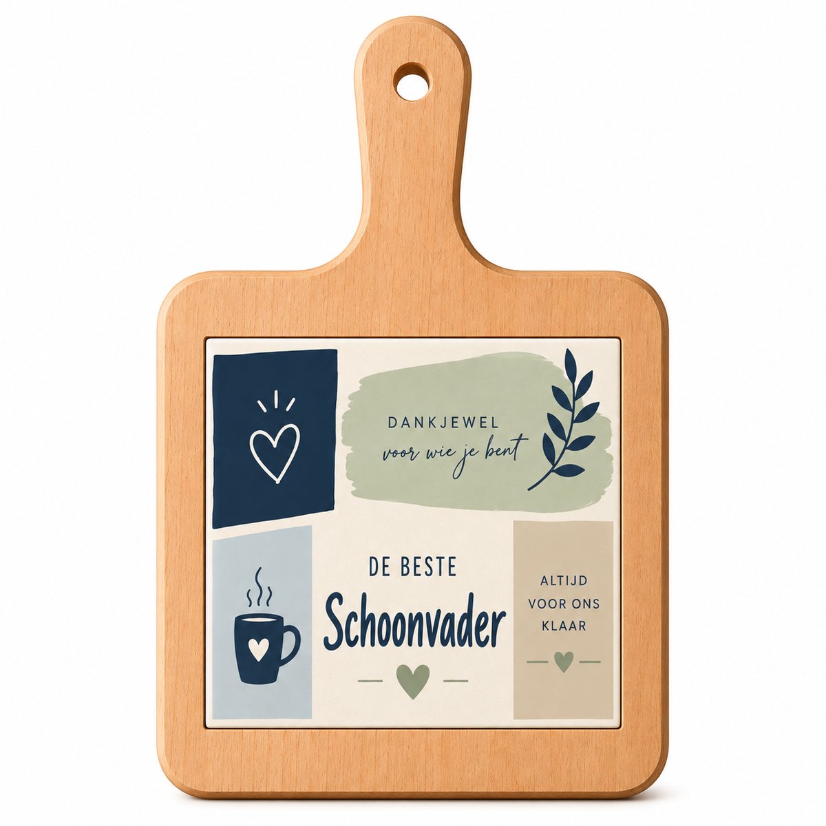 Kaasplank De Beste Schoonvader – 18 x 31 cm – Serveerplank met Tegel – Cadeau voor Schoonvader
