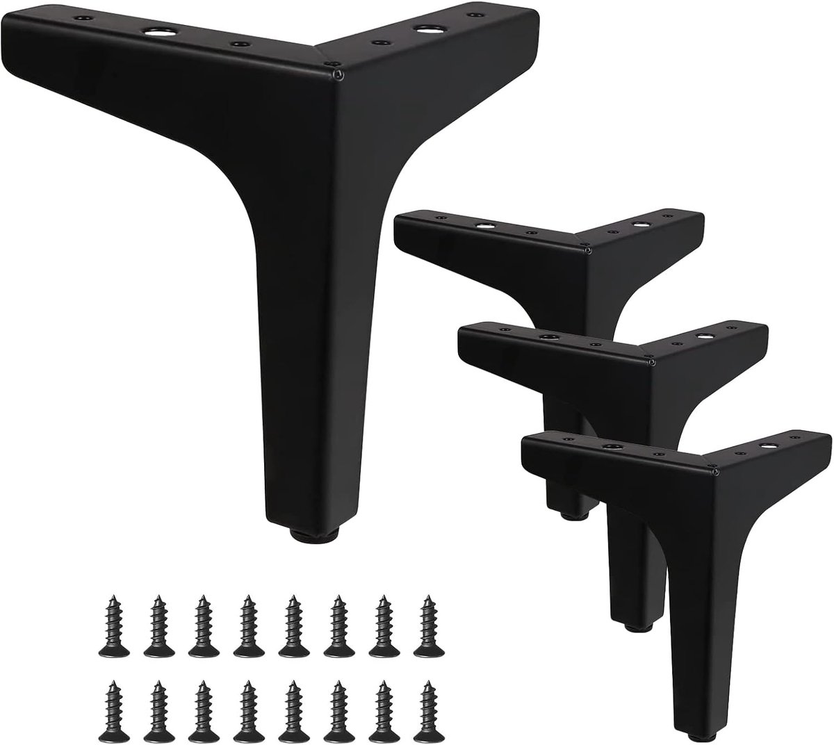 CANCYCC 4 stuks meubelpoten zwart, 13 cm, metalen meubelpoten met schroeven, belastbaar tot 800 kg, tv-lowboard - ShopVlot
