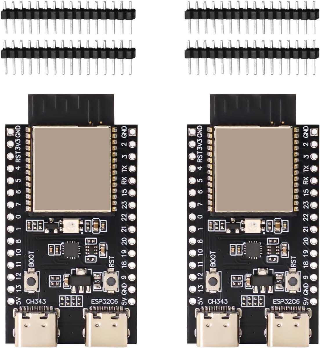 Ontwikkelingskaarten ESP-C6 - Pack van 2 - Ondersteunt WiFi en Bluetooth - Ideaal voor IoT-projecten - ShopVlot
