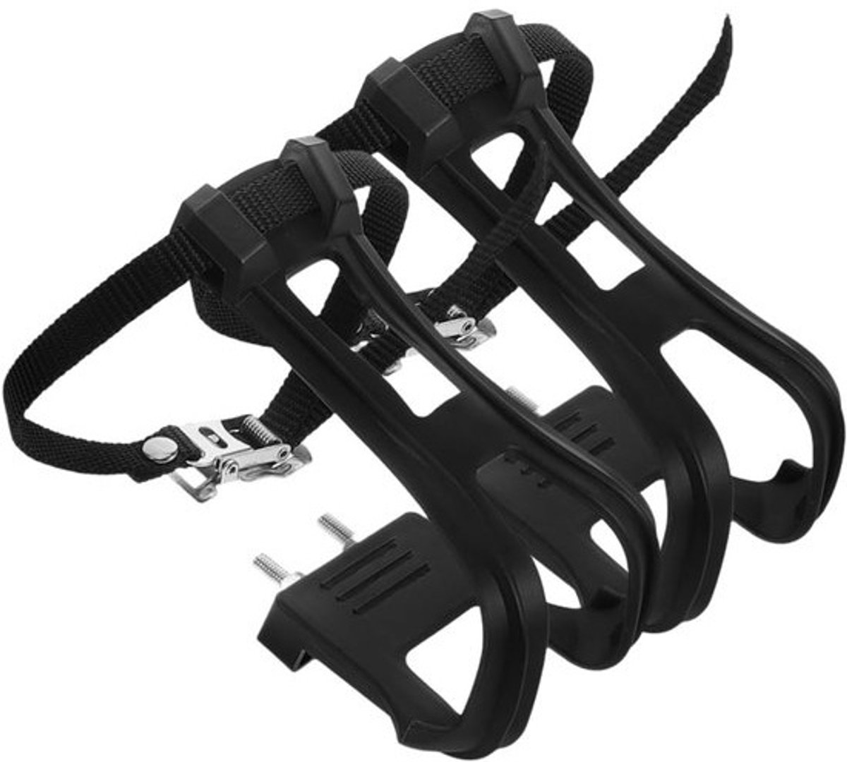 Fietspedalen met toe clips en nylon riemen voor weg- en mountainbikes - verstelbaar