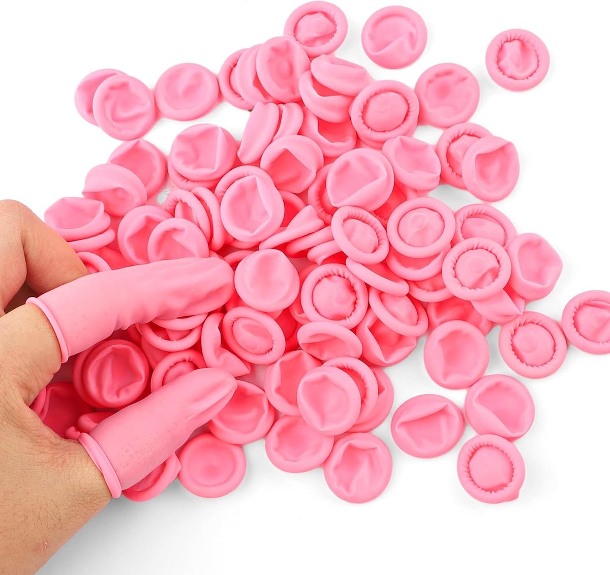Vingerringen latex 100 stuks - antistatisch - waterdicht - ideaal voor cosmetica - ShopVlot