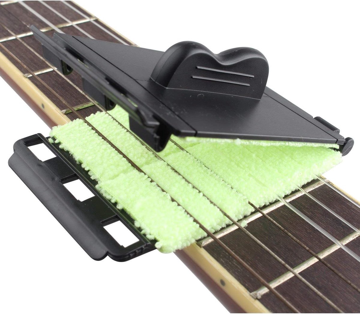 Dailygoods - Gitaar String en Fretboard Cleaner - Onderhoud Tool voor Gitaar - Duurzaam en Krasvrij - Groen - Geschikt voor Akoestisch, Bas, Mandoline...