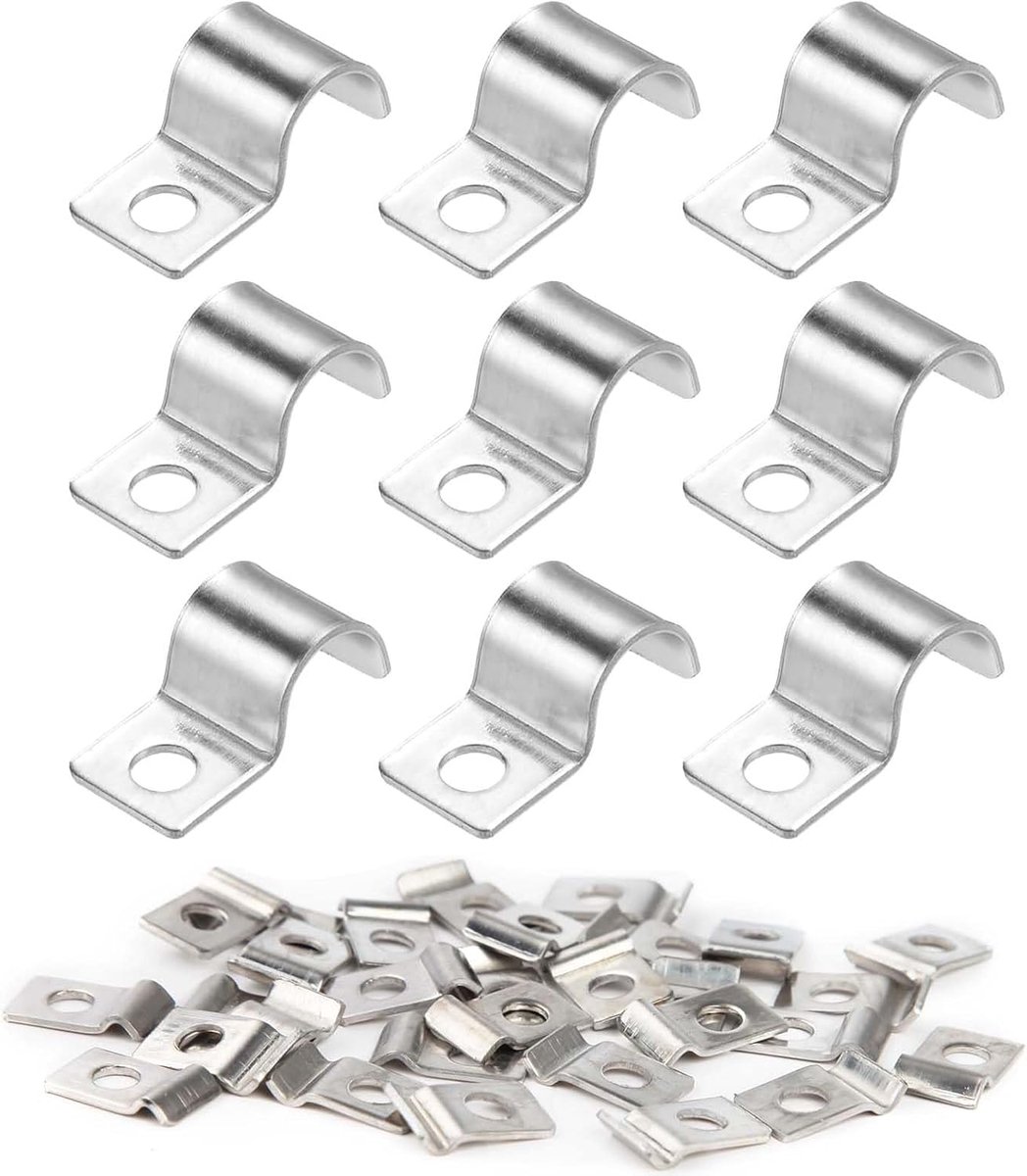 Pack of 50 Metal Clamps, Hose Clamps for Attachment, Hose Clamp for Cables and Hoses, Small Tube Clamps, Metal Clamps - ShopVlot