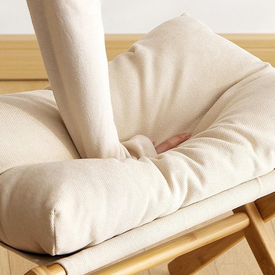 Vouwbare voetsteun met afneembare velours stofkussen voor woonkamer, slaapkamer en entree (Beige) - Comfortabel, multifunctioneel en stijlvol — afbeelding 2