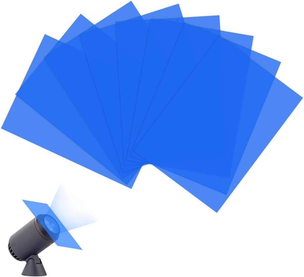 8 stuks kleurfolies gelfilter film kleurcorrectie gel lichtfilter blauw