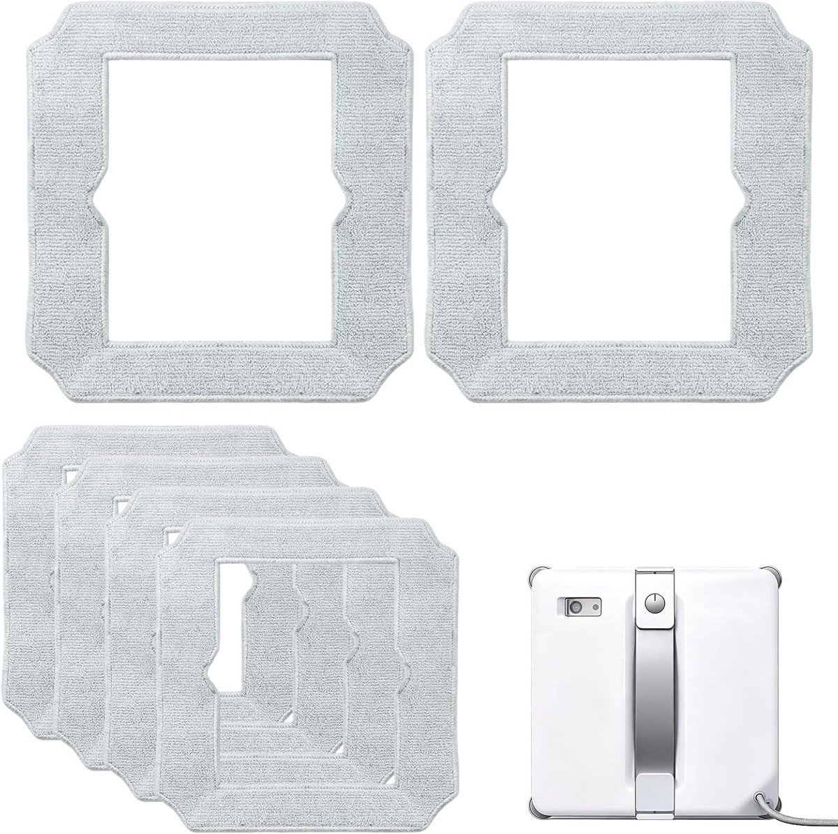6 stuks reinigingsdoeken voor compacte ruitenwisserrobot, vervangende microvezelpads voor miniatuurruitenreiniger, wasbare en herbruikbare accessoires voor een gezonde reiniging