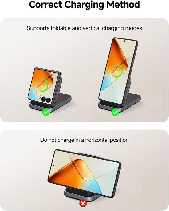 Draadloze Oplader voor Samsung Galaxy Z Flip 8/7/6/5/4/Z Fold 8 - Snelladen, Compatibel en Efficiënt — afbeelding 4