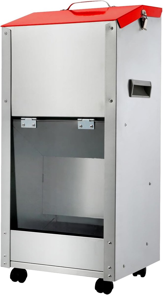Voederautomaat voor honden met deksel ter bescherming van het voer, inhoud 6,8 kg, knaagdierveilig design, geschikt voor gebruik buitenshuis