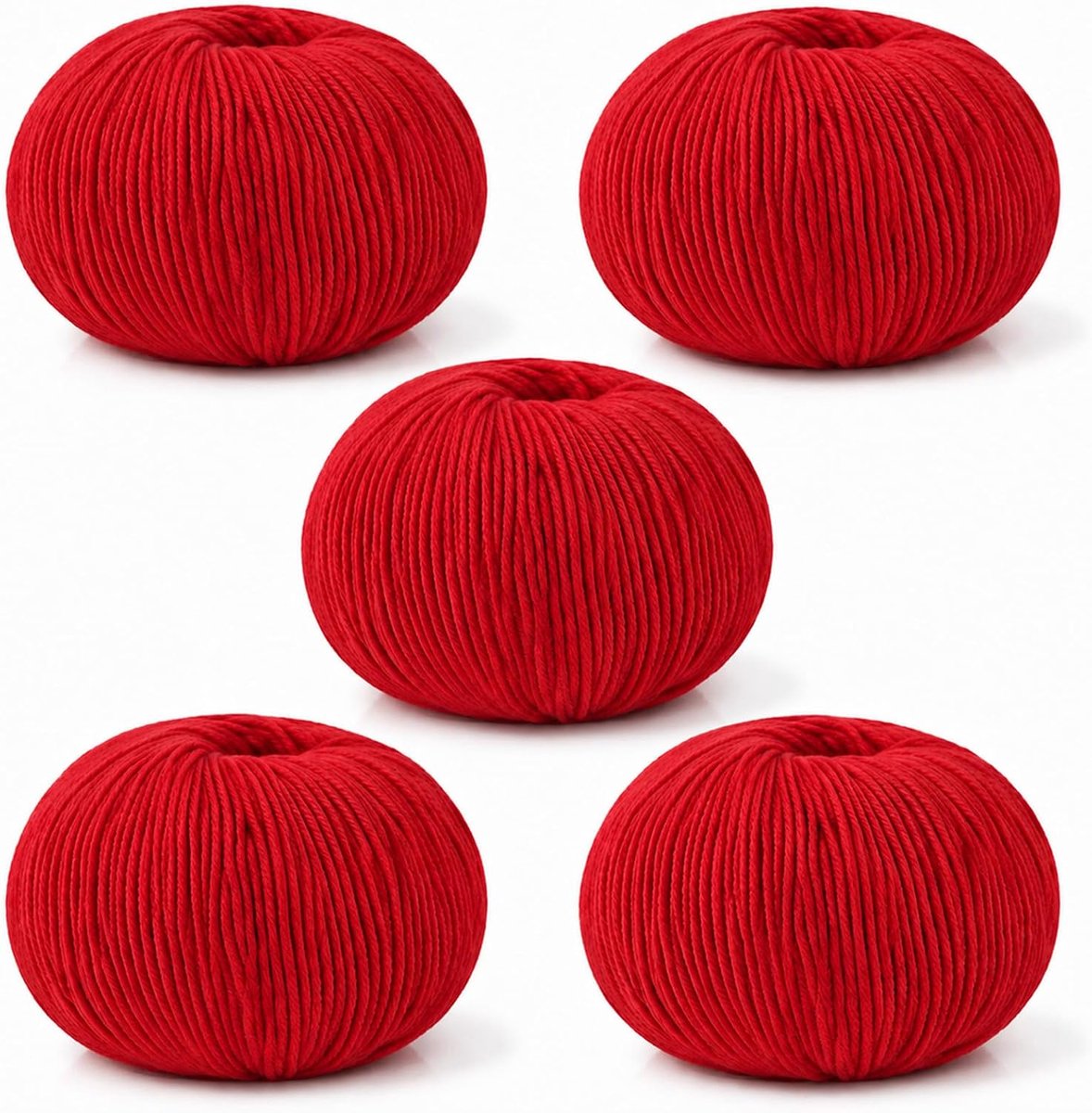 Merinowol om te breien 500 g (5 x 100 g), babywol zacht, rood