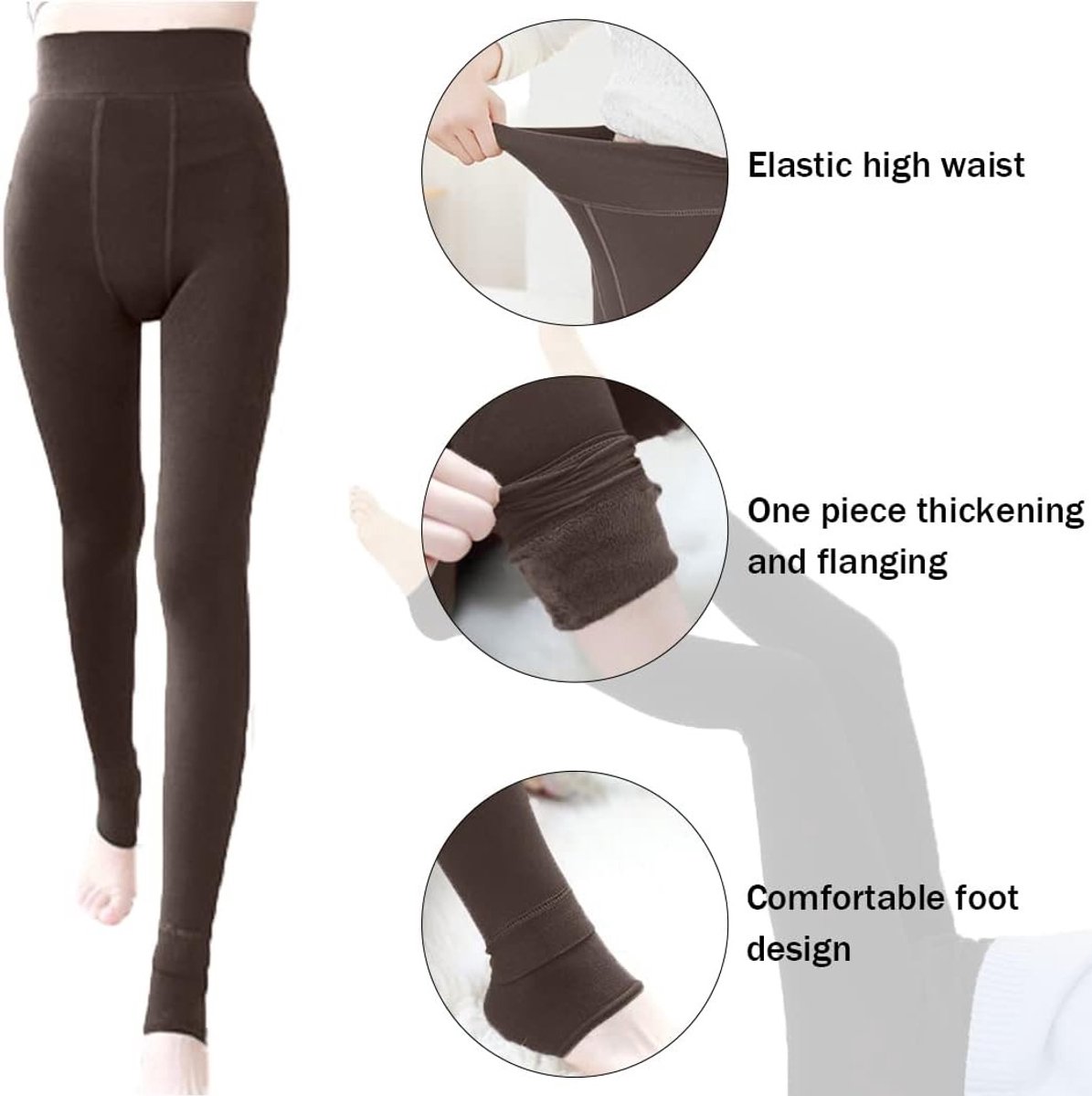 Dames Winter Leggings met Fleece Binnenvoering - Hoge Taille, Elastische Sportieve en Casual Warmte voor Koude Dagen