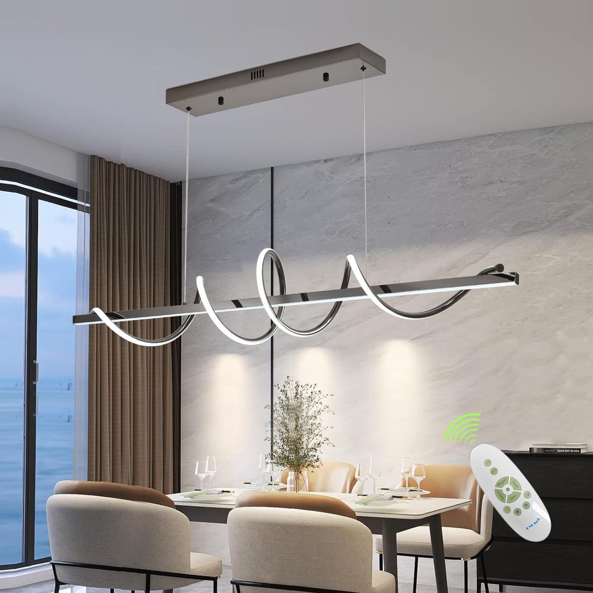 47.24 "Black Kitchen Island Modern Lumi lamp voor eetkamers geïntegreerde Lad Lamp Lady LED LED voor intergrato de verlichting van het kookeiland