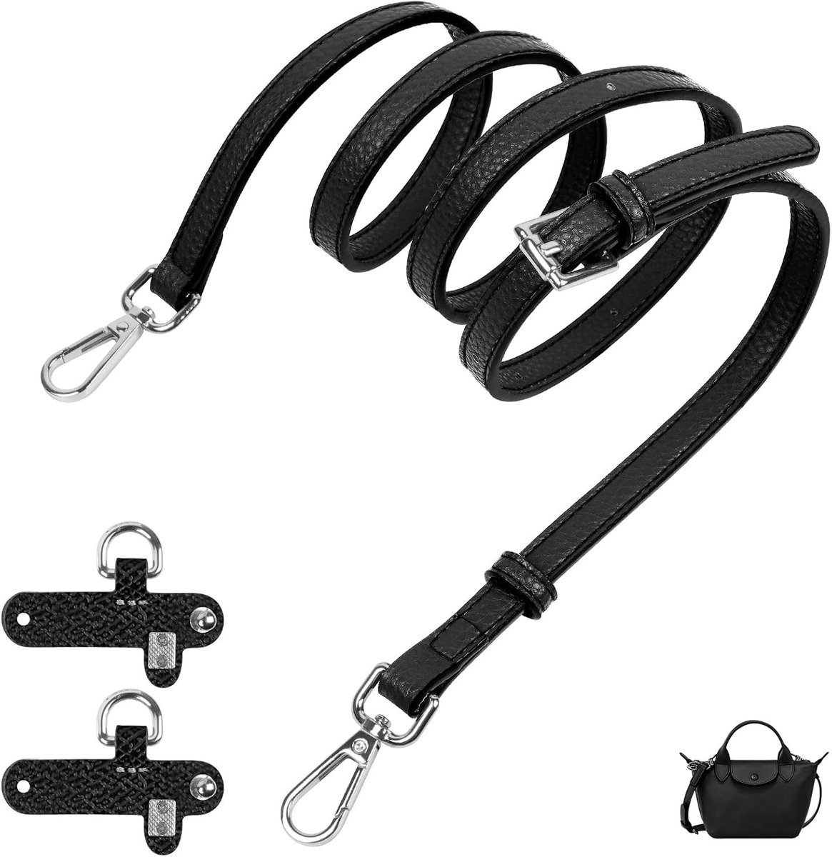 Lederen riem voor Longchamp tassen, verstelbare mini-tasriem, handtasriem met ponsvrij ontwerp, ideaal voor mode en accessoires