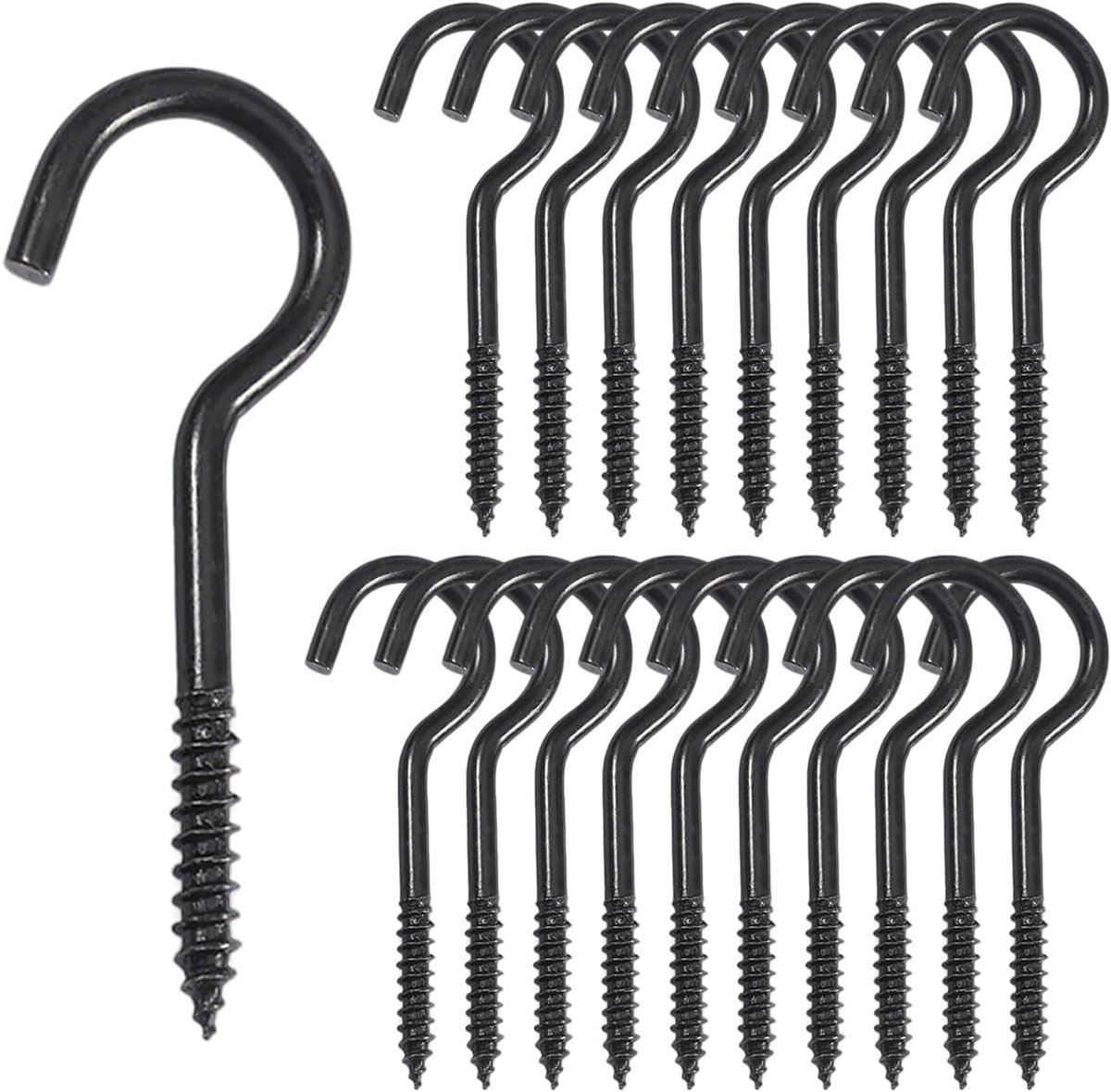 Haken, plafondhaken van roestvrij staal, schroefhaken voor planten, kopjes, artistieke decoraties (50 mm-20 stuks)
