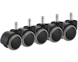 Caster wielen, PChero 5 Packs Meubelwielen, Fit IKEA Stoel ALLEEN (steel Diameter: 10 mm, steel lengte: 22 mm) - Heavy Duty 300 lbs