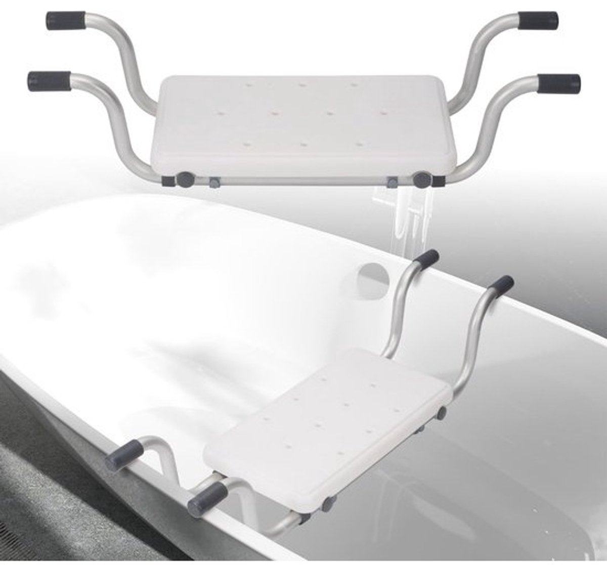 Antislipbadkuipstoel - voor senioren - Uittrekbare zitplank - 72-82 cm - 120 kg draagkracht