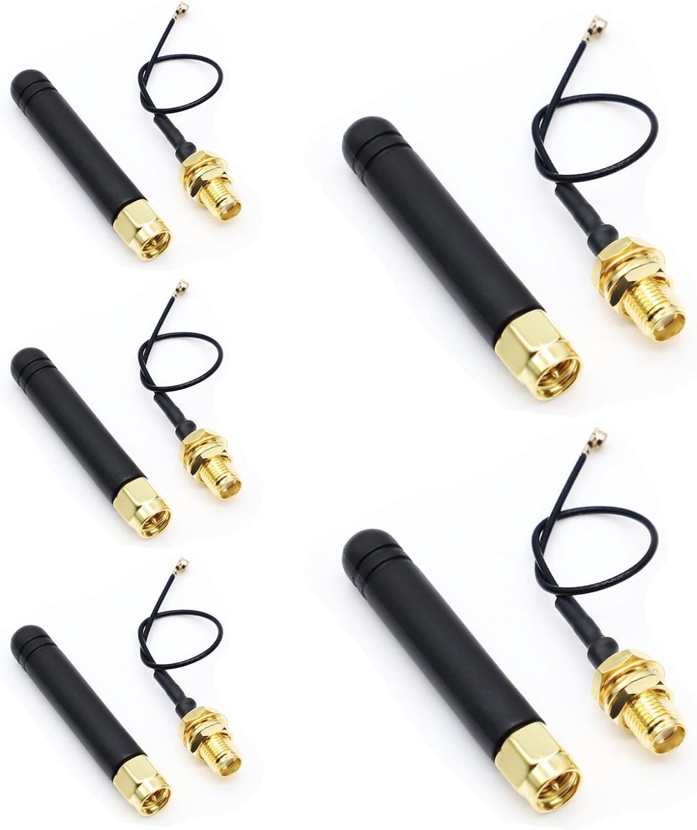 868-915 MHz U.FL IPEX naar SMA-aansluiting LoRa-antenne 3 dBi 50Ω voor Lora Board Lora II WiFi Lora32 (5 stuks)
