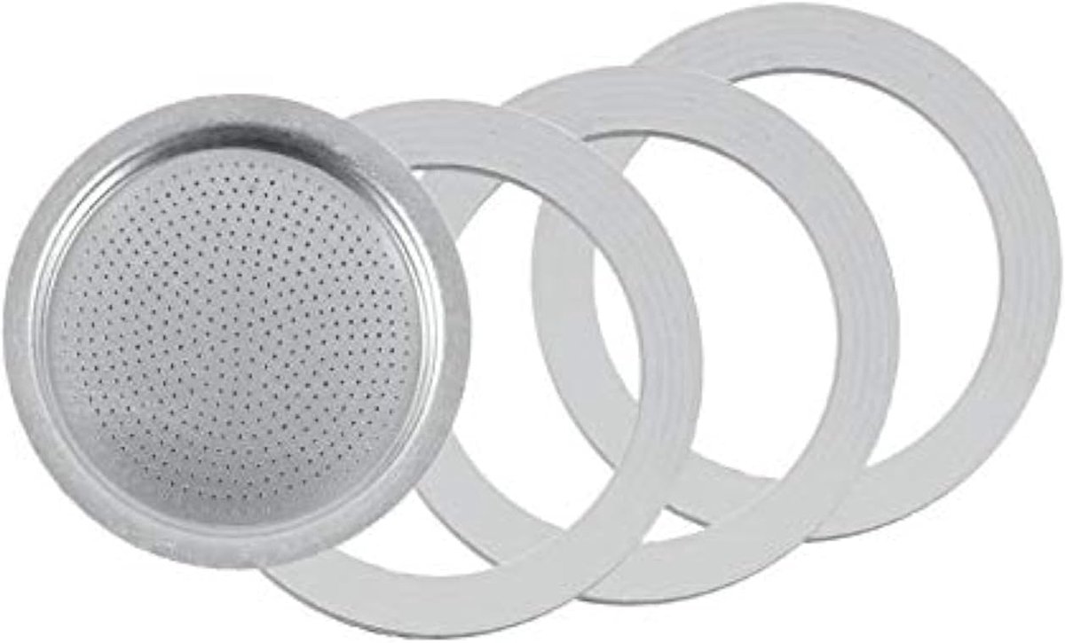 3 rubberen afdichting/ringen+filter -vervanging - maat 2 kopje espressomachine Moka Pot- 5,5 cm (2 kop)