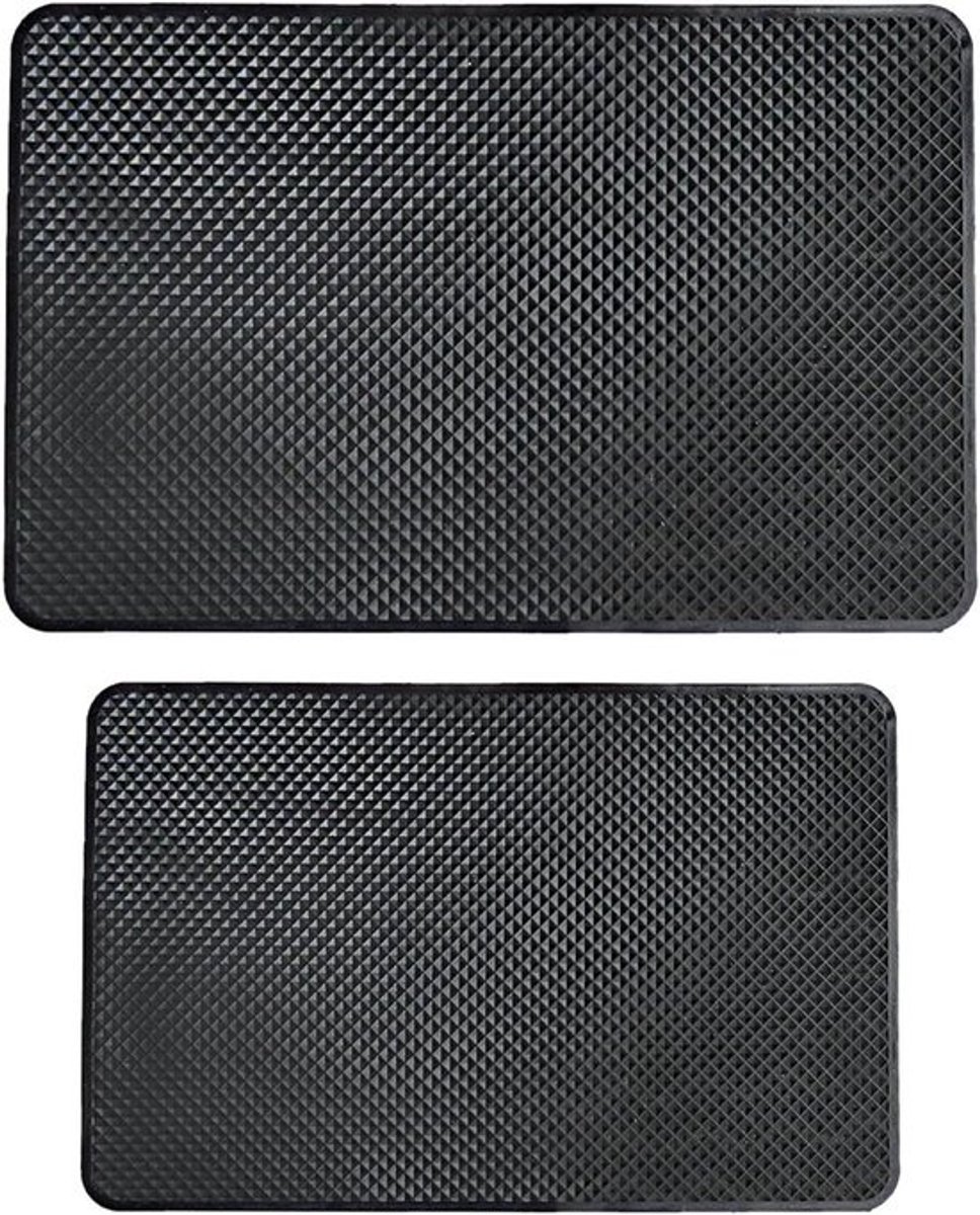 Antislipdashboardmat voor auto | Set van 2 | Voor mobiele telefoon, zonnebril en sleutels | Hittebestendig PU-materiaal