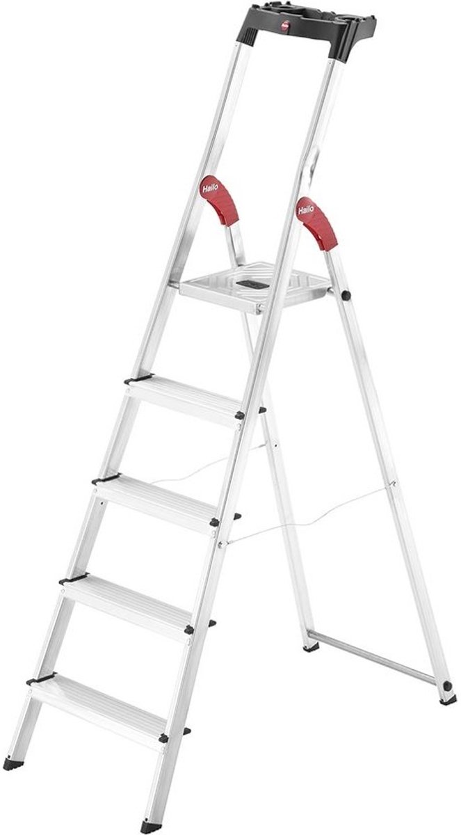 Aluminium huishoudtrap - met EasyClix en multifunctionele lade - 3-8 treden