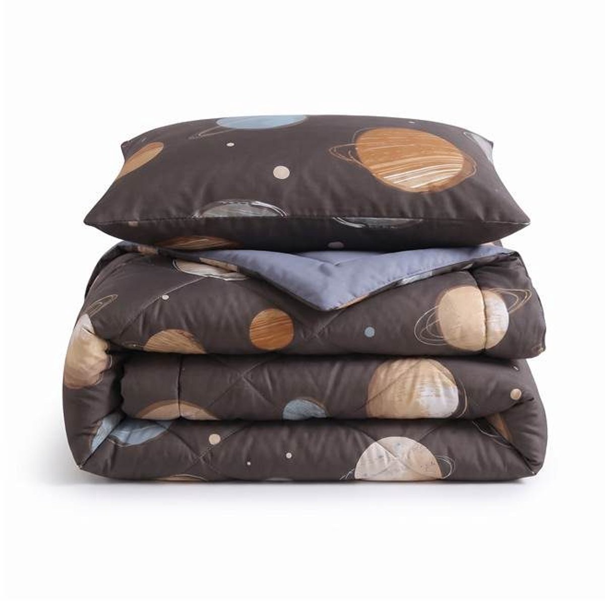 Dreamhouse Cosmos wasbaar dekbed - Eenpersoons - 140x200 cm - Bruin