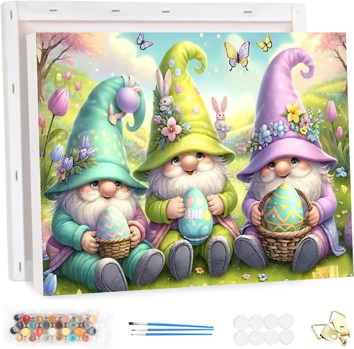 HEIBAGO Schilderen op Nummer met Lijst voor Volwassenen, Paaseieren Schilderen op Nummer Kits voor Beginners, DIY - ShopVlot