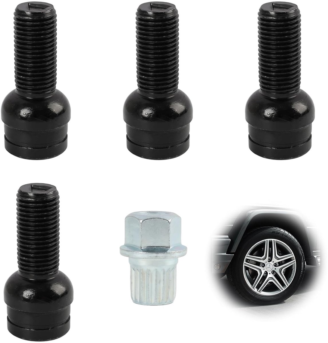 Stalen wielbouten set M14 x 1.5mm - waterdicht - diefstalbeveiliging - optimale bescherming voor wielen - SnelShoppen