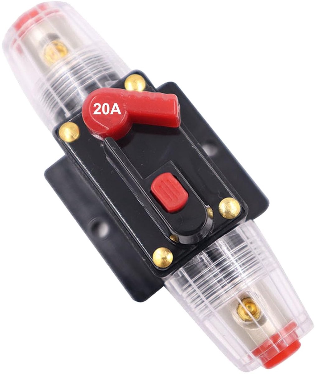 20A Car Fuse Holder Automatic 12V-24V Fuse Holder Automatic Auto Circuit Breaker Manual Reset Protection for Solar - ShopVlot
