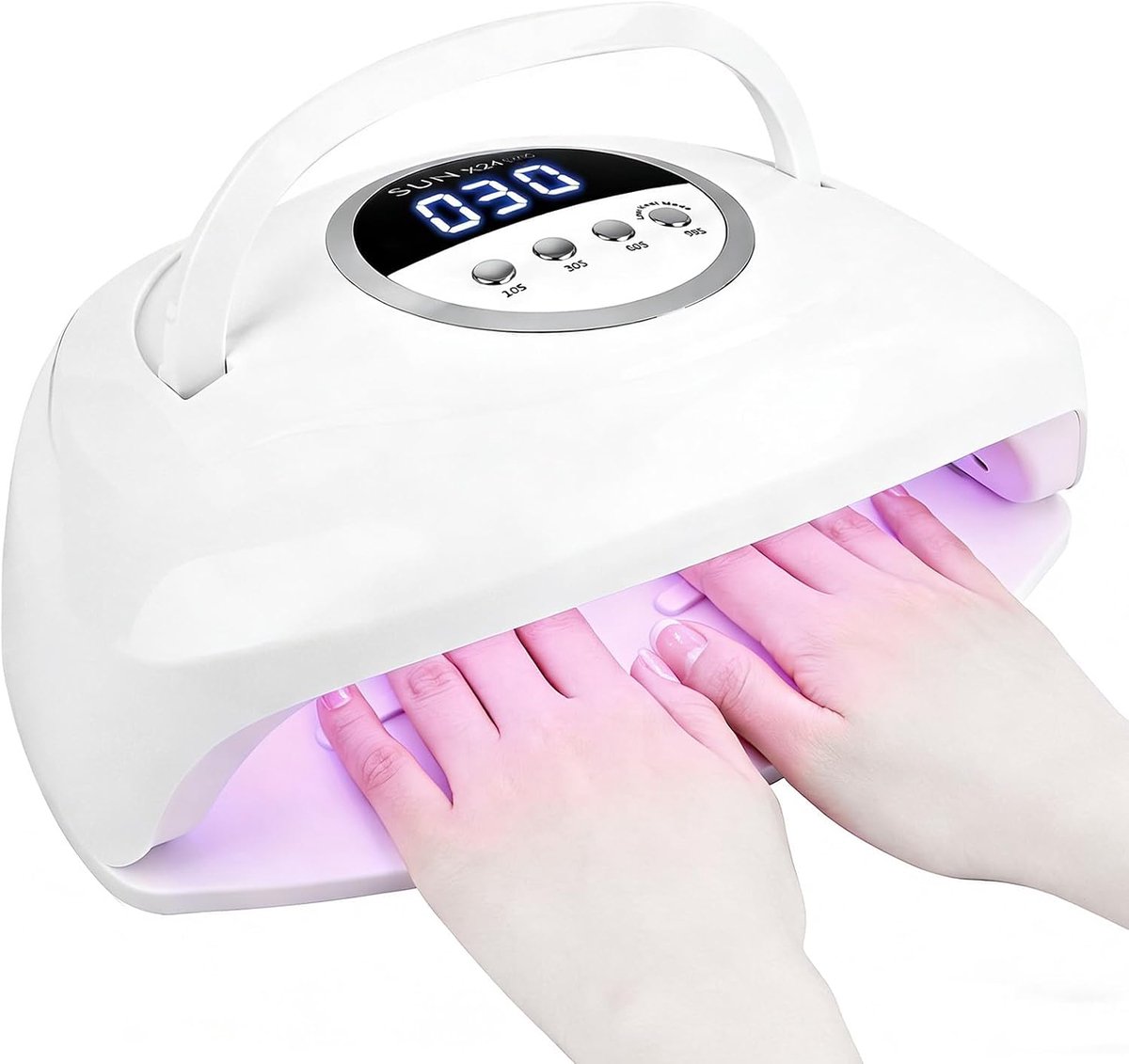 ZWOOS® 380 W uv-lamp voor gelnagels, uv-lamp, nagels met 84 ledlampen, uv-nagellamp, uv-led, draagbaar, met handvat - ShopVlot