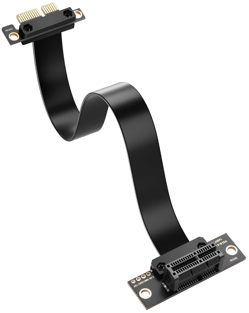 SinLoon PCIe 4.0 X1 Extension Cable 90 Degree PCI-E 1X Male to Female Riser Cable (30CM) - ShopVlot