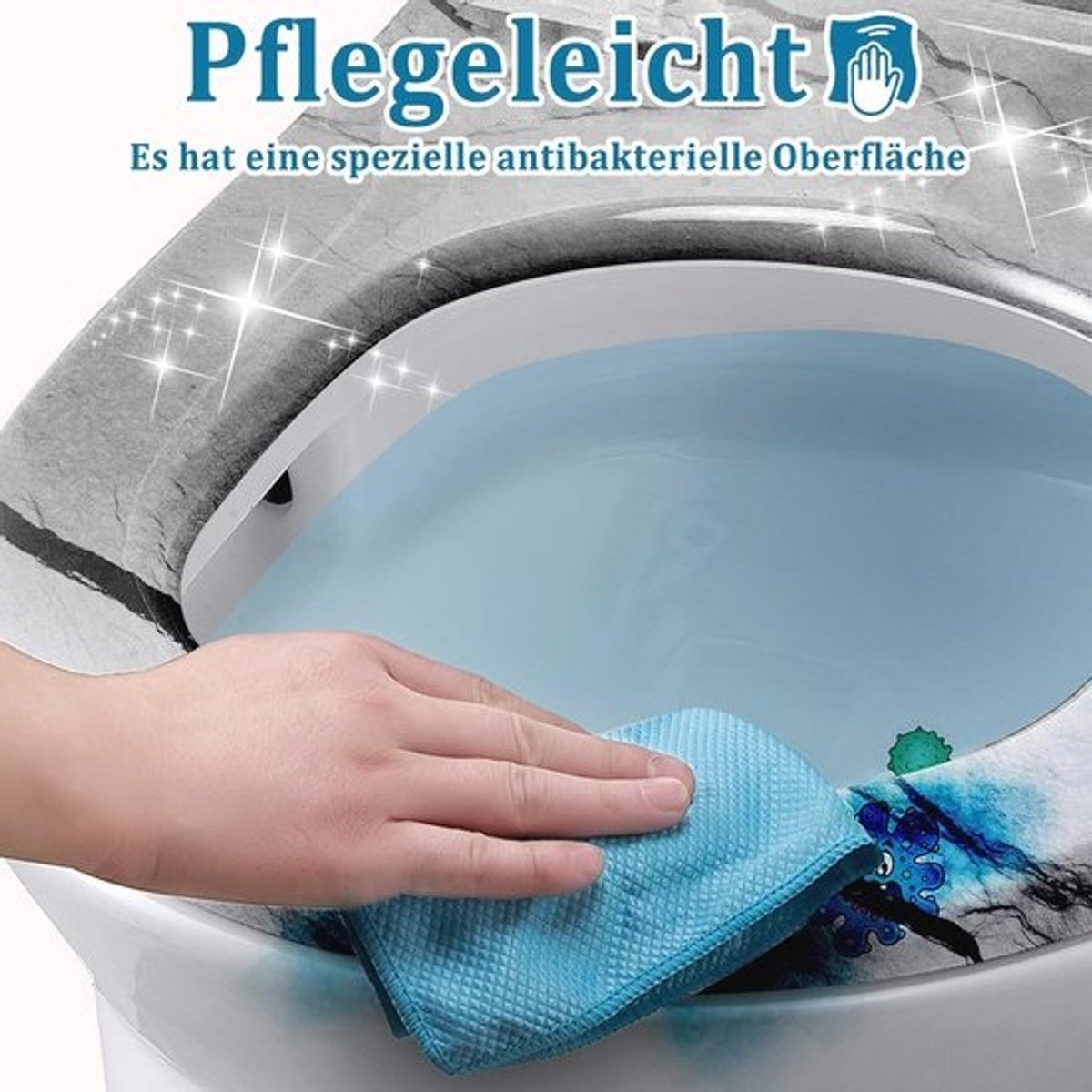 Automatisch sluitende ovale toiletzitting - Antibacterieel wc-deksel - Universele maat - Langzame verlaging