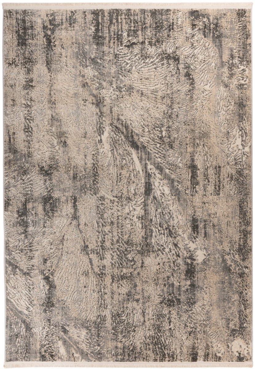 Dutch XXL Vintage Vloerkleed | Tapijt | Adela | Abstract | Grijs | 80x150 cm